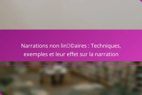 Narrations non linéaires : Techniques, exemples et leur effet sur la narration